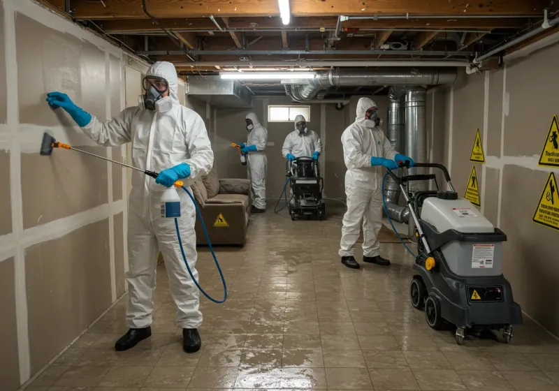 Basement Moisture Removal and Structural Drying process in Guildhall, VT